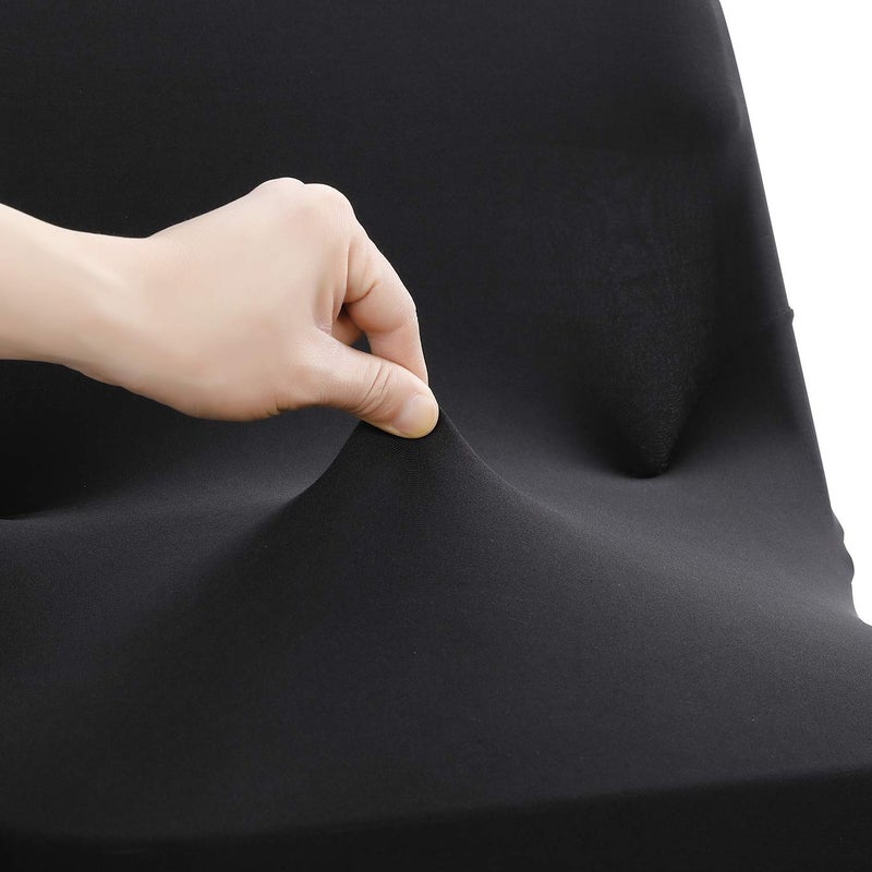 Peomeise Stretch Spandex Folding Chair Cover for Wedding Party Dining Banquet Event (Black,6pcs) - Image 5